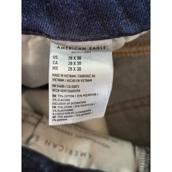 AMERICAN EAGLE NEXT LEVEL AIRFLEX WOMENS 28X30 DENIM BLUE STRETCH SLIM STRAIGHT - Picture 8 of 9